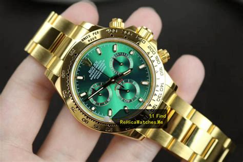 gold rolex green face replica
